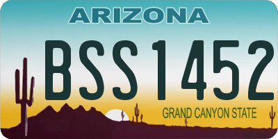 AZ license plate BSS1452