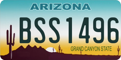 AZ license plate BSS1496