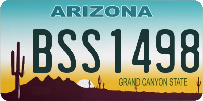 AZ license plate BSS1498