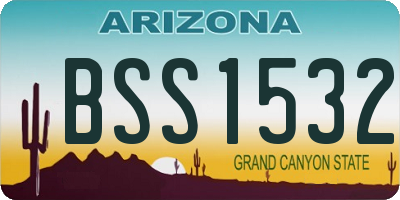 AZ license plate BSS1532