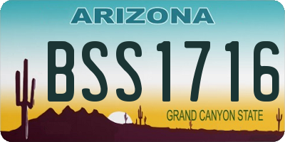 AZ license plate BSS1716