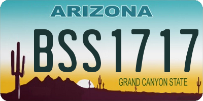 AZ license plate BSS1717