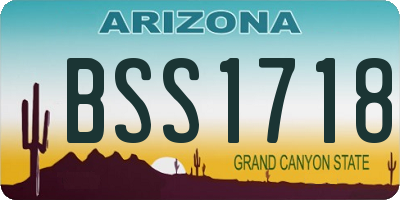 AZ license plate BSS1718