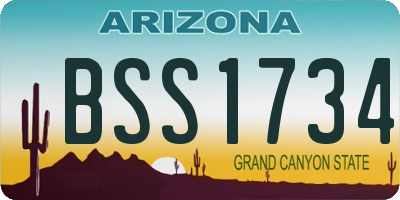 AZ license plate BSS1734