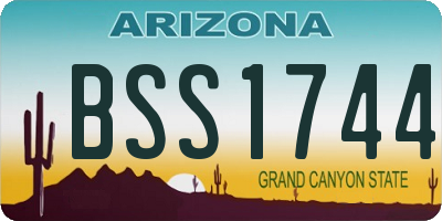 AZ license plate BSS1744