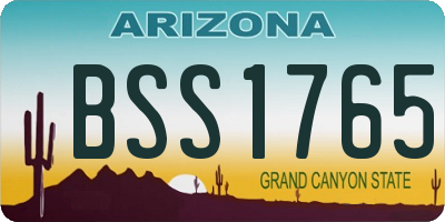 AZ license plate BSS1765