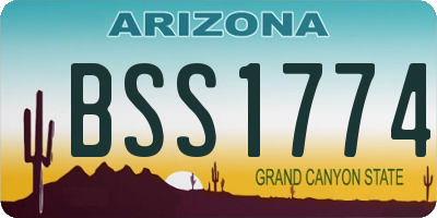 AZ license plate BSS1774