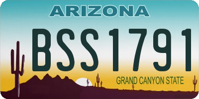 AZ license plate BSS1791