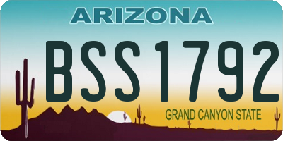 AZ license plate BSS1792