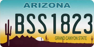 AZ license plate BSS1823