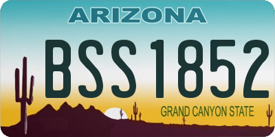 AZ license plate BSS1852