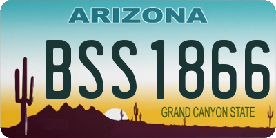 AZ license plate BSS1866