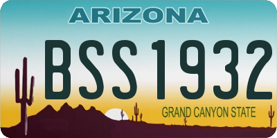 AZ license plate BSS1932