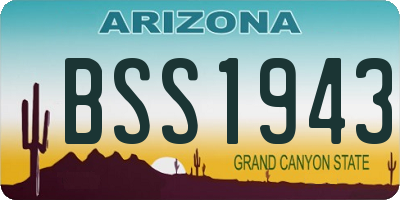 AZ license plate BSS1943