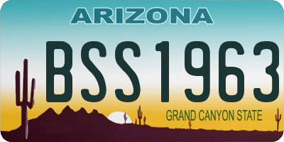 AZ license plate BSS1963