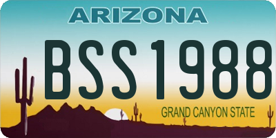 AZ license plate BSS1988