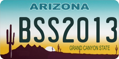AZ license plate BSS2013