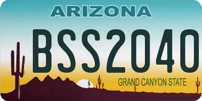 AZ license plate BSS2040