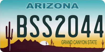 AZ license plate BSS2044