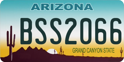 AZ license plate BSS2066