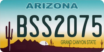 AZ license plate BSS2075