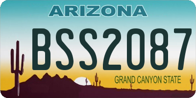 AZ license plate BSS2087