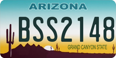 AZ license plate BSS2148