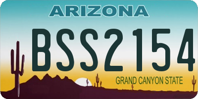 AZ license plate BSS2154