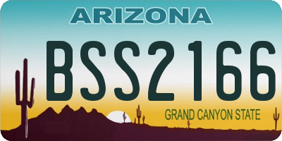 AZ license plate BSS2166