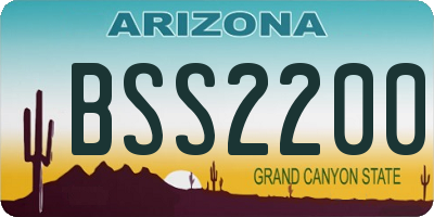 AZ license plate BSS2200