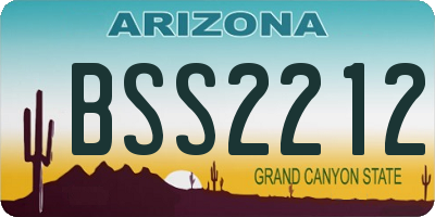 AZ license plate BSS2212