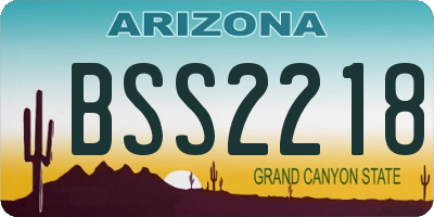 AZ license plate BSS2218