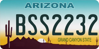 AZ license plate BSS2232