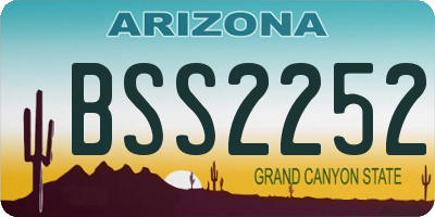AZ license plate BSS2252