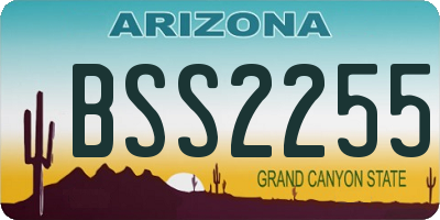 AZ license plate BSS2255