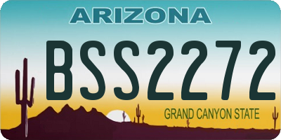 AZ license plate BSS2272