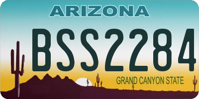 AZ license plate BSS2284