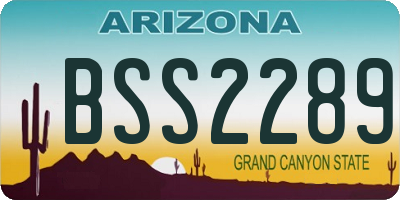 AZ license plate BSS2289