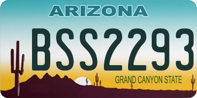 AZ license plate BSS2293