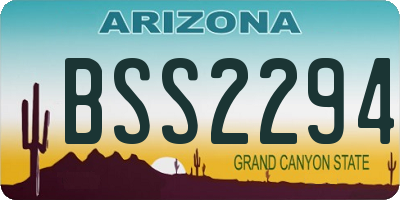AZ license plate BSS2294