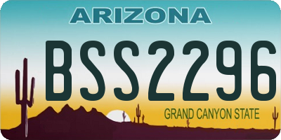 AZ license plate BSS2296