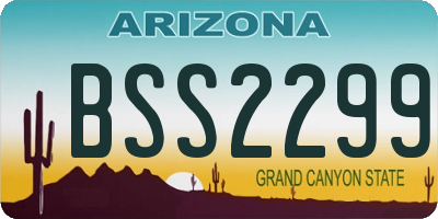 AZ license plate BSS2299