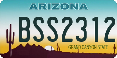 AZ license plate BSS2312