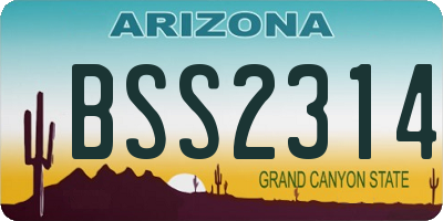 AZ license plate BSS2314
