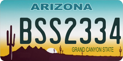 AZ license plate BSS2334