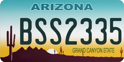 AZ license plate BSS2335
