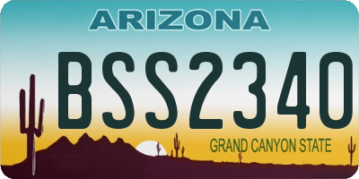 AZ license plate BSS2340