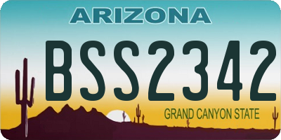 AZ license plate BSS2342