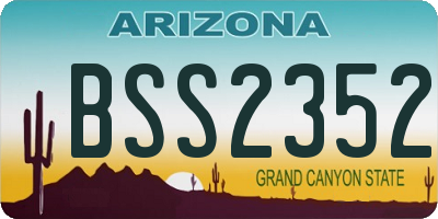 AZ license plate BSS2352