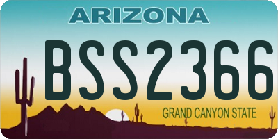 AZ license plate BSS2366
